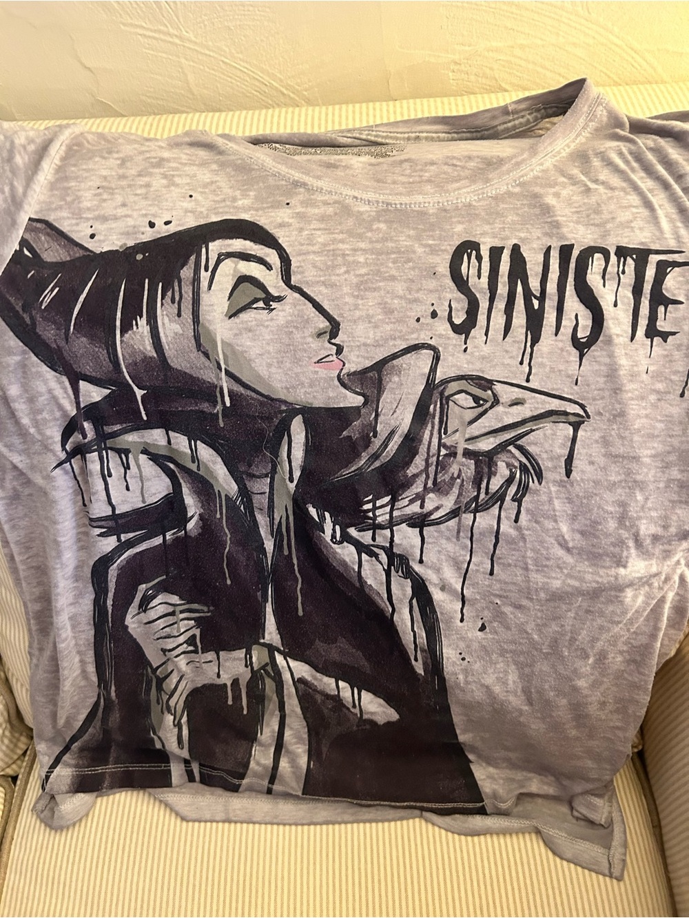 Disney Women’s Light Gray Graphic Long Sleeve Tee